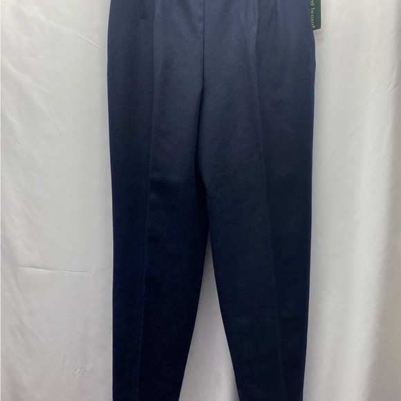 Harve Benard Pants - Harve Benard Women’s Navy Blue Wool Pants 14 Lined Side Zip/Button Closure NWT